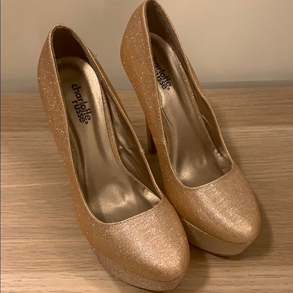 Champagne sparkle high heels - Picture 2 of 3